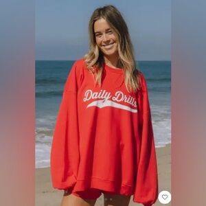 Daily Drills Red Crew Neck Sweatshirt